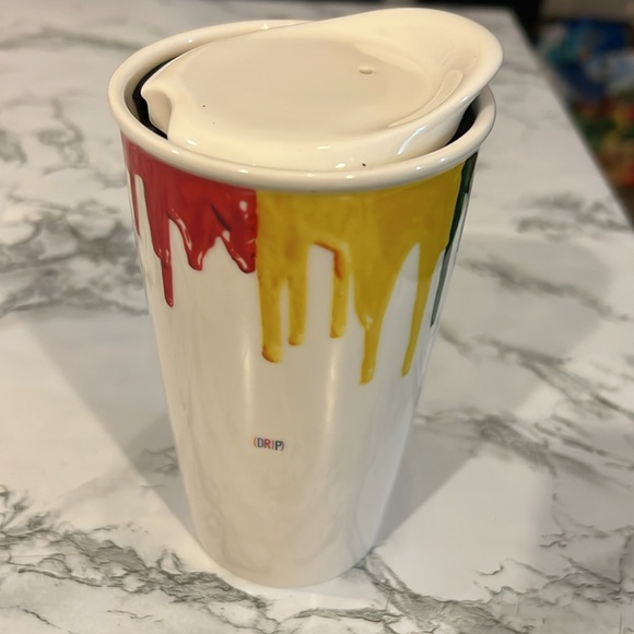 Starbucks Band Of Outside Rainbow Paint Drip Ceramic Mug 2014 - Picture 3 of 7